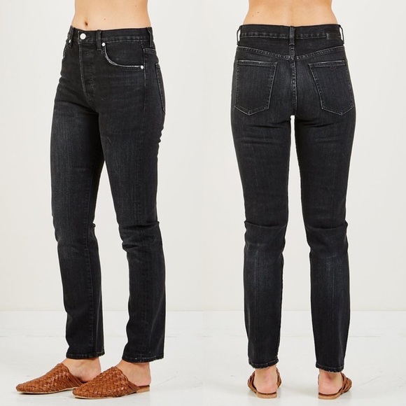 CQY Icon in Unify High Rise Slim Jean Black Salvage Denim Size 27 - Picture 3 of 16